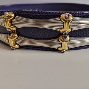 Judith Leiber Purple and Gold Belt Vintage